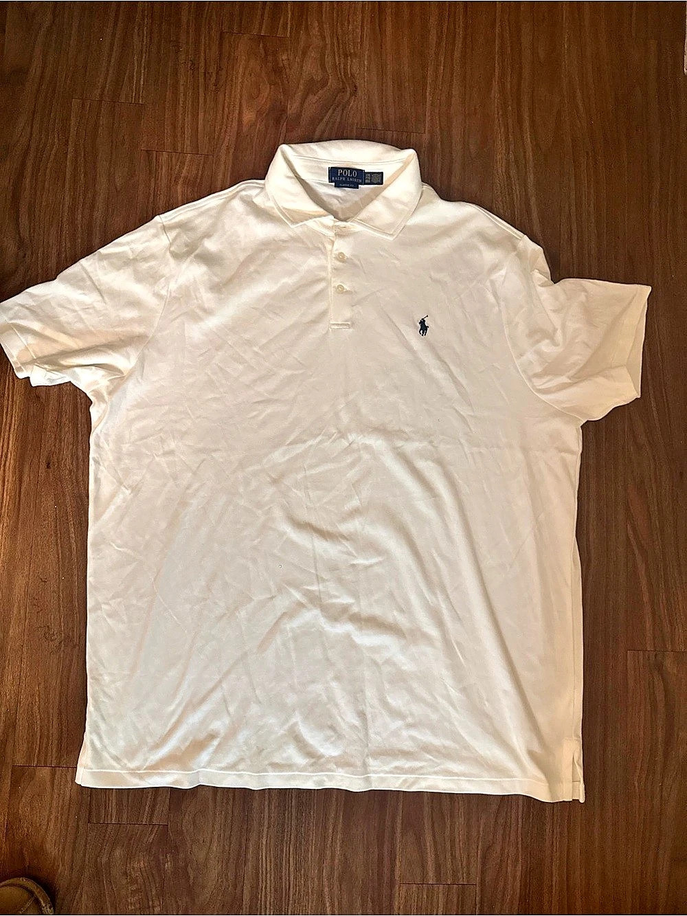 Polo Ralph Lauren Classic Blue Tag Fit Mesh Polo Shirt Men's White XXL
